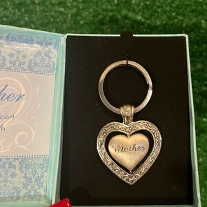 Mother’s Love Turning Sterling Heart Keychain